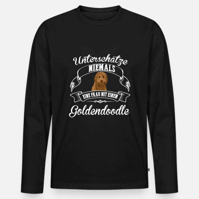 Goldendoodle - Männer Premium Bio Langarmshirt - Schwarz