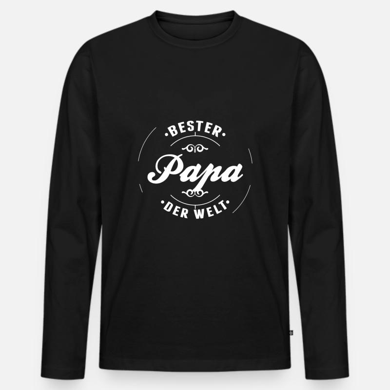 Bester Papa der Welt - Geschenkidee - Männer Premium Bio Langarmshirt - Schwarz