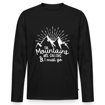 Camping Campement - T-shirt manches longues Premium bio Homme - noir - Devant - Nico (187cm)