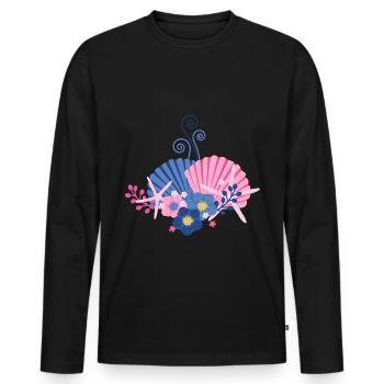 Unterwasser Liebe - Männer Premium Bio Langarmshirt - Schwarz - Vorne - Nico (187cm)
