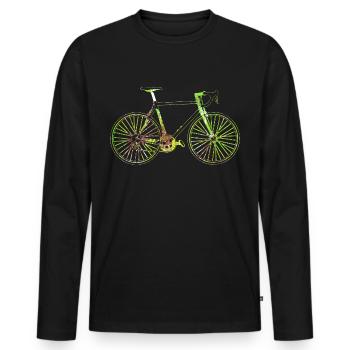Vélo cycliste vélo vélo roue cadeau - T-shirt manches longues Premium bio Homme - noir - Devant - Nico (187cm)