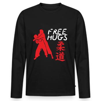 Judo martial arts character Japan defense - Men's Premium Organic Long Sleeve Shirt - black - Front - Nico (187cm)