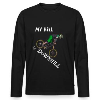 downhill - Men's Premium Organic Long Sleeve Shirt - black - Front - Nico (187cm)