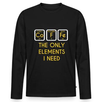 Coffee Morning Muffle Elements Chemistry Caffeine Cup - Men's Premium Organic Long Sleeve Shirt - black - Front - Nico (187cm)