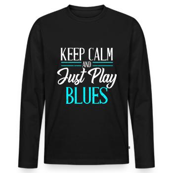 Blues Musik Locker Bleiben Geschenk - Männer Premium Bio Langarmshirt - Schwarz - Vorne - Nico (187cm)