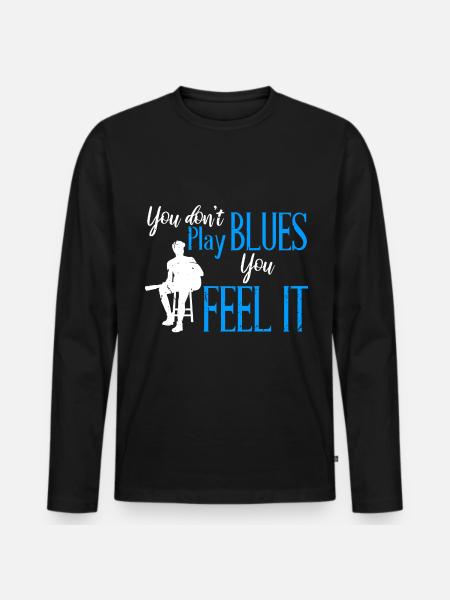 Blues Gitarrist Gitarre Musik Gefühl Geschenk - Männer Premium Bio Langarmshirt - Schwarz