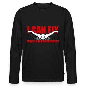 Schwimmen Schwimmer Schwimmlehrer - Männer Premium Bio Langarmshirt - Schwarz - Vorne - Nico (187cm)