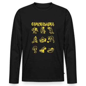 Kamera - Männer Premium Bio Langarmshirt - Schwarz - Vorne - Nico (187cm)