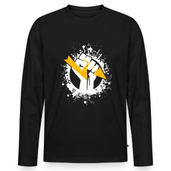 Electronics Electrician Electricity Lightning Electricity - Men's Premium Organic Long Sleeve Shirt - black - Front - Nico (187cm)