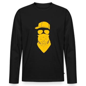 Hip Hop - Männer Premium Bio Langarmshirt - Schwarz - Vorne - Nico (187cm)