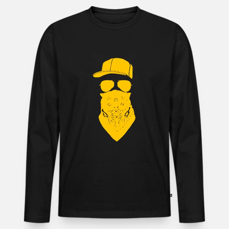 Hip Hop - Männer Premium Bio Langarmshirt - Schwarz
