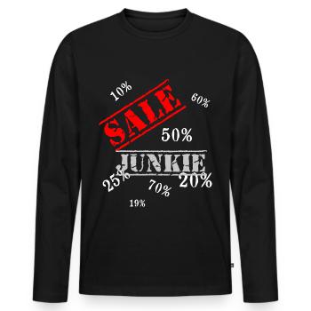 Sale - Men's Premium Organic Long Sleeve Shirt - black - Front - Nico (187cm)