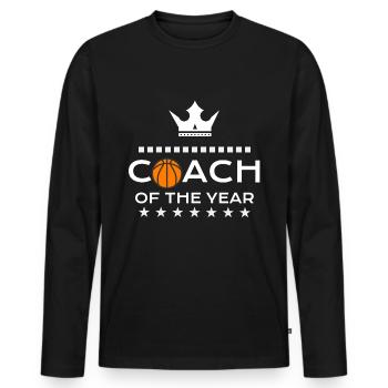 Basketball coach sports free throw baskets gift - Men's Premium Organic Long Sleeve Shirt - black - Front - Nico (187cm)