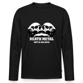 death metal metalcore black gragan metal grind - T-shirt manches longues Premium bio Homme - noir - Devant - Nico (187cm)