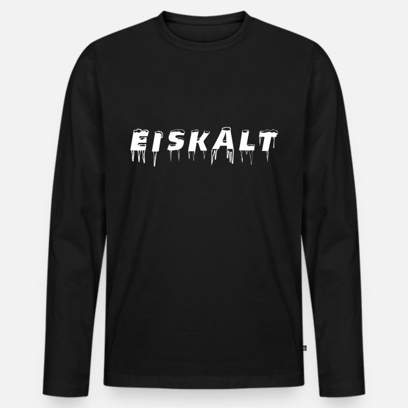 Eiskalt - Männer Premium Bio Langarmshirt - Schwarz