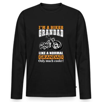 Biker Opa - Männer Premium Bio Langarmshirt - Schwarz - Vorne - Nico (187cm)