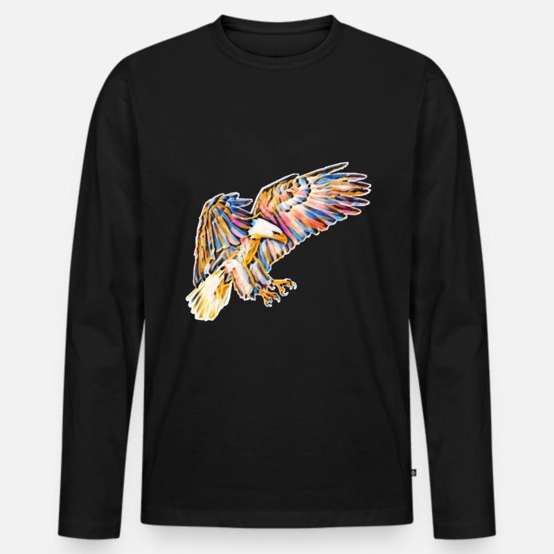 Adler - Männer Premium Bio Langarmshirt - Schwarz