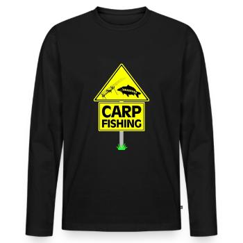 Pêche à la carpe appâts cadeaux de carpe poisson pêcheur - T-shirt manches longues Premium bio Homme - noir - Devant - Nico (187cm)