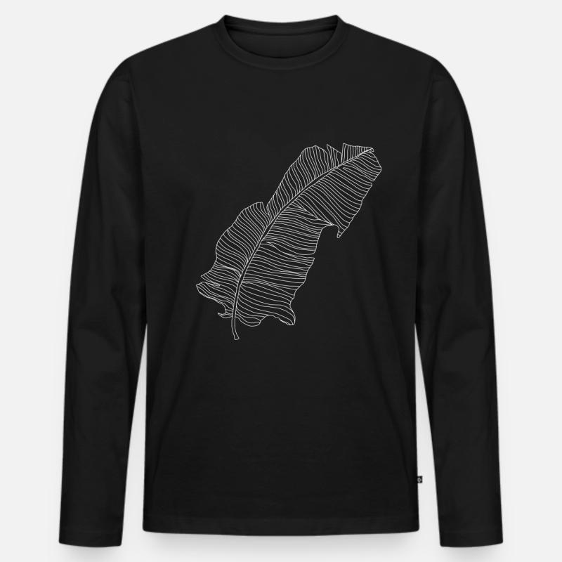 Palmenblatt Pflanze Geschenk - Männer Premium Bio Langarmshirt - Schwarz