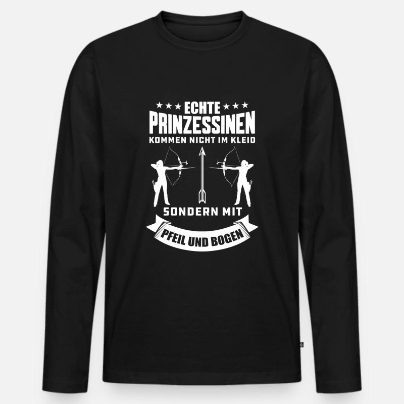 Lustiges Bogenschießen Bogenschützin Geschenk - Männer Premium Bio Langarmshirt - Schwarz