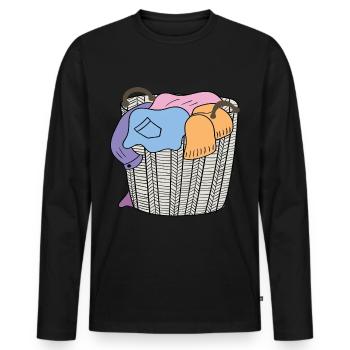 panier à linge - T-shirt manches longues Premium bio Homme - noir - Devant - Nico (187cm)