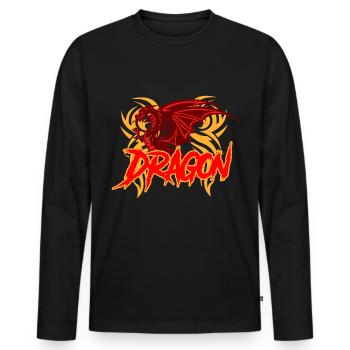 Dragon - Männer Premium Bio Langarmshirt - Schwarz - Vorne - Nico (187cm)