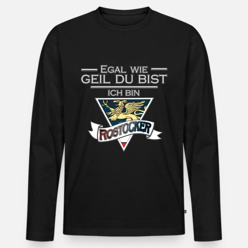 Geile Rostocker | Yolo-Artwork - Männer Premium Bio Langarmshirt - Schwarz
