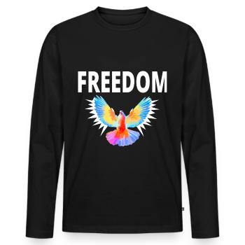 Freedom Freedom Dove Gift Funny - T-shirt manches longues Premium bio Homme - noir - Devant - Nico (187cm)