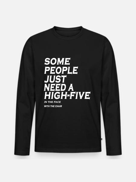 High Five - Men's Premium Organic Long Sleeve Shirt - black