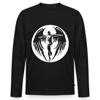 2rebon Ange Angel wings Engelfluegel Devil Diable - T-shirt manches longues Premium bio Homme - noir - Devant - Nico (187cm)