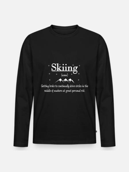 Skiing definition - Men's Premium Organic Long Sleeve Shirt - black