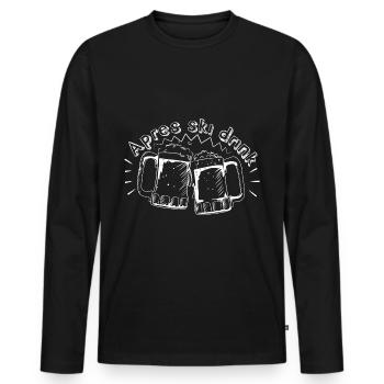 Après Ski Drink - Männer Premium Bio Langarmshirt - Schwarz - Vorne - Nico (187cm)