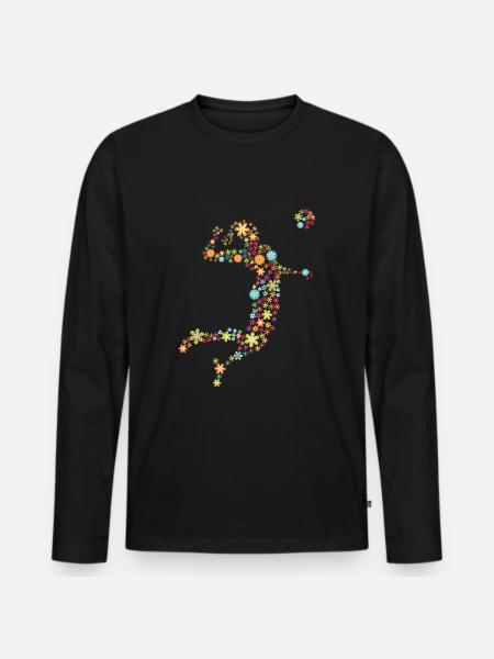 volleyball - Männer Premium Bio Langarmshirt - Schwarz