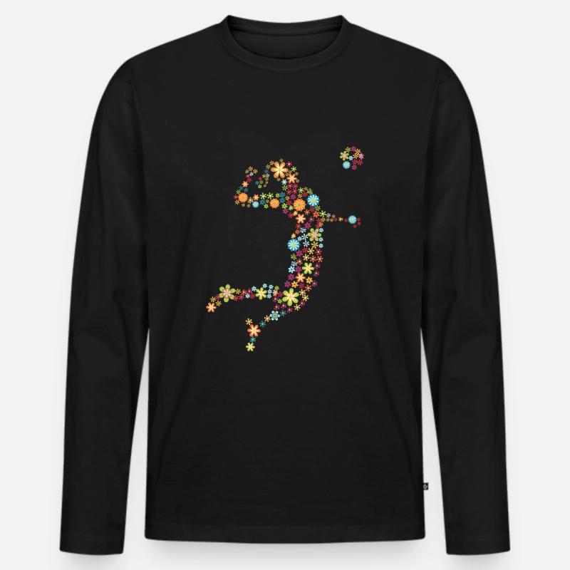 volleyball - Männer Premium Bio Langarmshirt - Schwarz