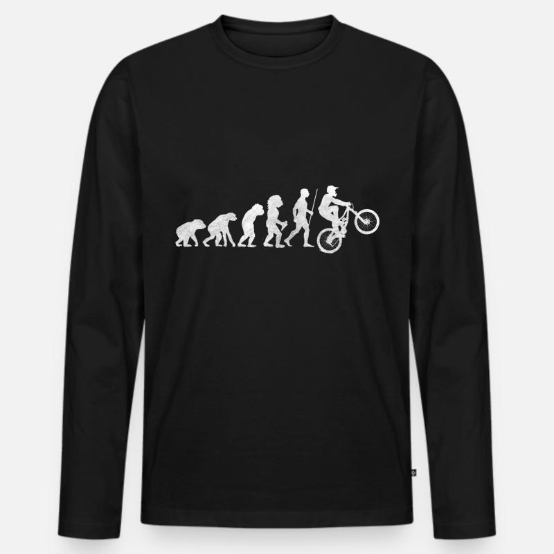 Évolution du vélo - T-shirt manches longues Premium bio Homme - noir
