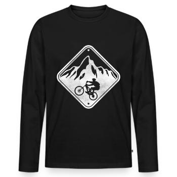 Fahrrad Mountainbike MTB Sportlich Biker sportlich - Männer Premium Bio Langarmshirt - Schwarz - Vorne - Nico (187cm)