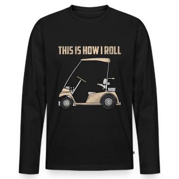 Golf Golfer - Männer Premium Bio Langarmshirt - Schwarz - Vorne - Nico (187cm)