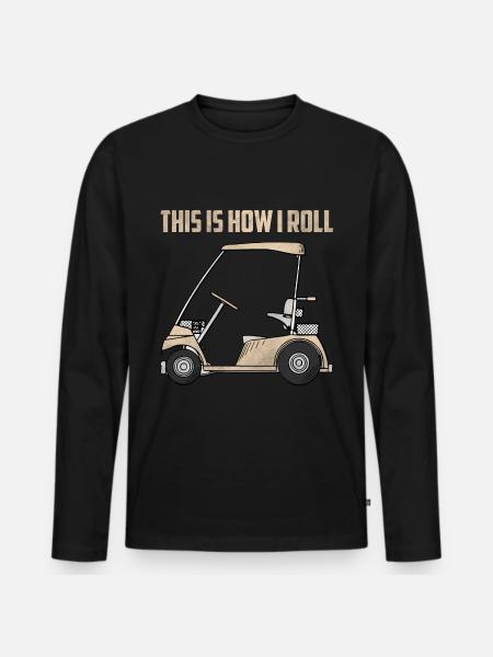 Golf Golfer - Männer Premium Bio Langarmshirt - Schwarz