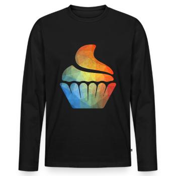 Cupcake muffin sweets snack bakery sugar - Men's Premium Organic Long Sleeve Shirt - black - Front - Nico (187cm)