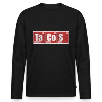 Taco - T-shirt manches longues Premium bio Homme - noir - Devant - Nico (187cm)