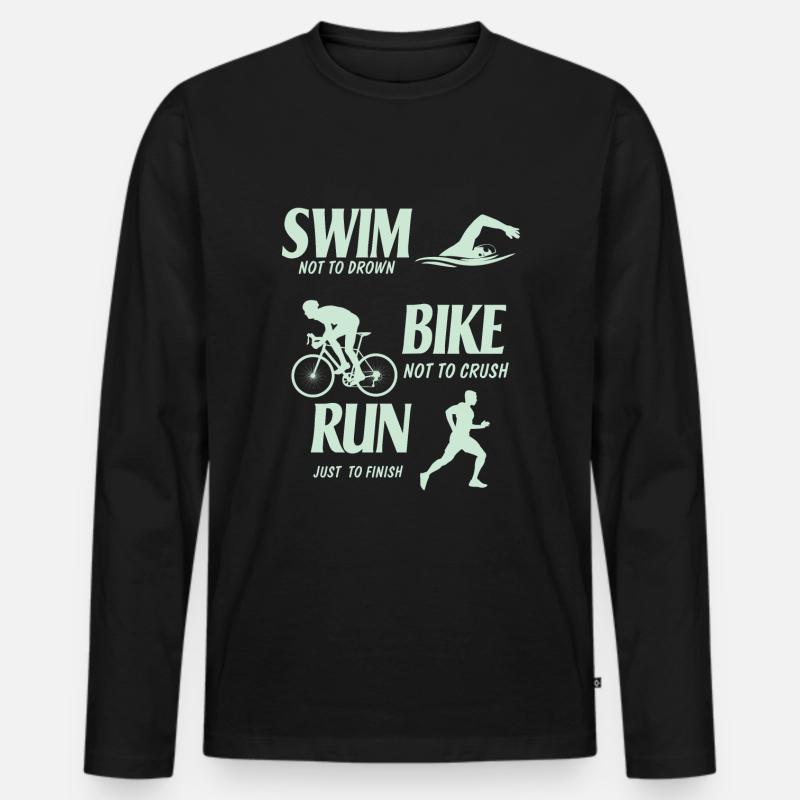 Triatlon Runner - Männer Premium Bio Langarmshirt - Schwarz