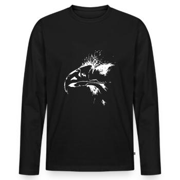 Aigle. Eagle - T-shirt manches longues Premium bio Homme - noir - Devant - Nico (187cm)