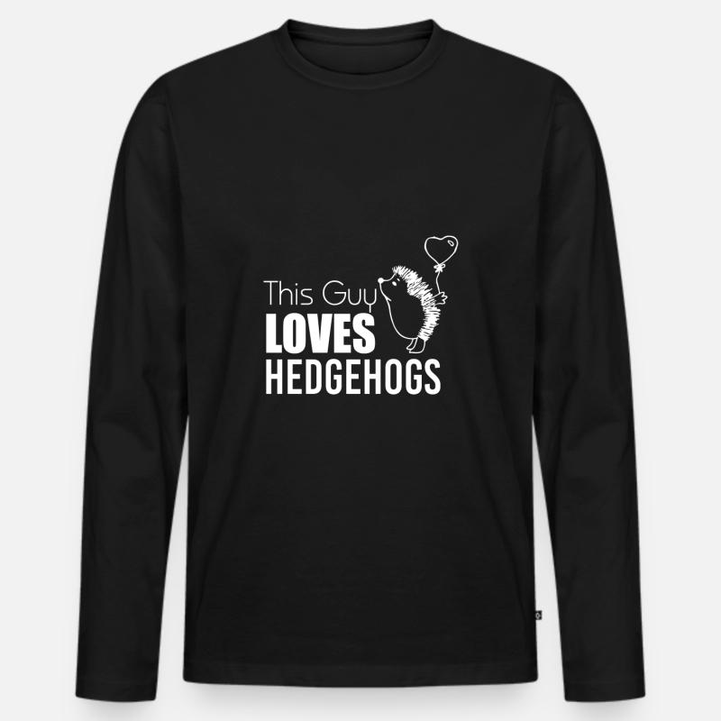 Igel Hedgehogs - Männer Premium Bio Langarmshirt - Schwarz