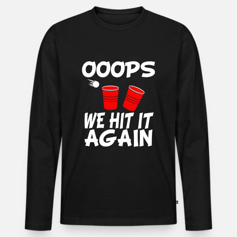 Oops We Hit It Again - Männer Premium Bio Langarmshirt - Schwarz