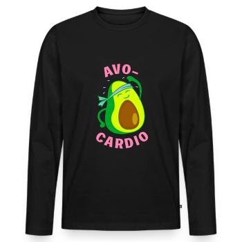 Avo Cardio - Men's Premium Organic Long Sleeve Shirt - black - Front - Nico (187cm)