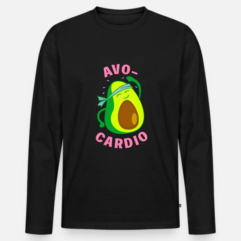 Avo Cardio - Männer Premium Bio Langarmshirt - Schwarz