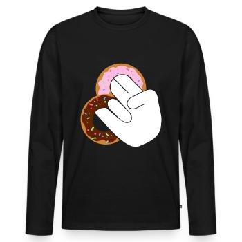 Donuts? - T-shirt manches longues Premium bio Homme - noir - Devant - Nico (187cm)
