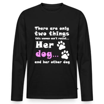 Amoureux des chiens - T-shirt manches longues Premium bio Homme - noir - Devant - Nico (187cm)
