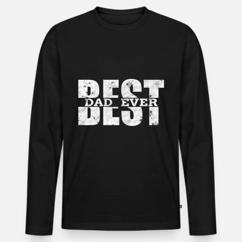 Bester Papa - Männer Premium Bio Langarmshirt - Schwarz