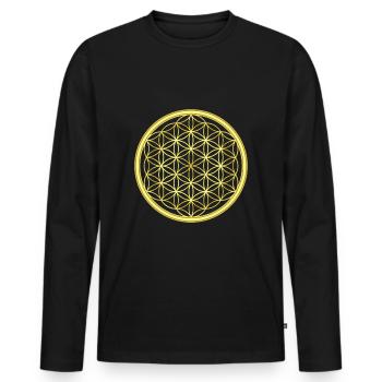 Flower of life spiritual gift idea protection symbol - Men's Premium Organic Long Sleeve Shirt - black - Front - Nico (187cm)